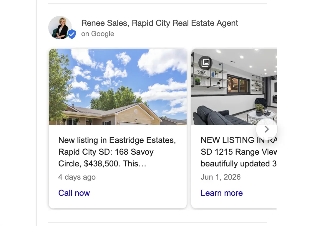 Google Business Profile updates example