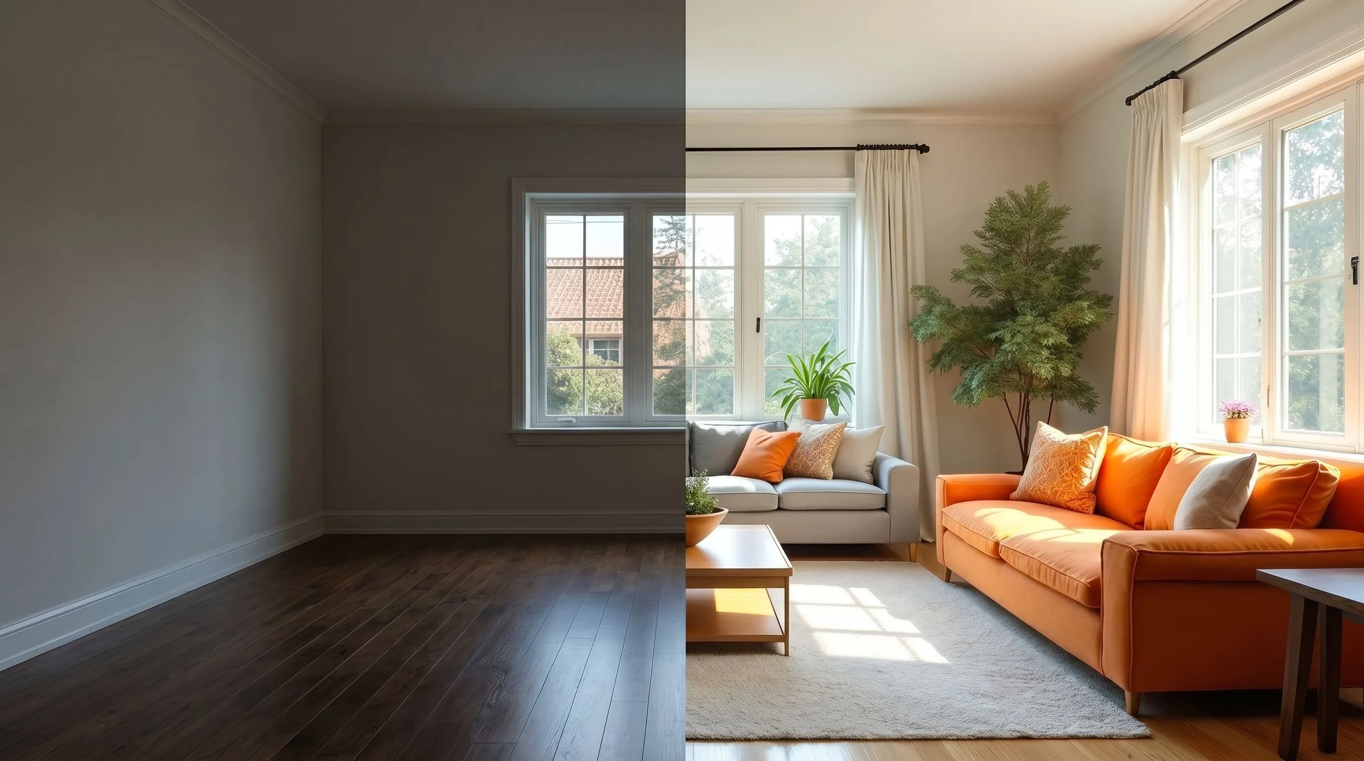 Before and after staging